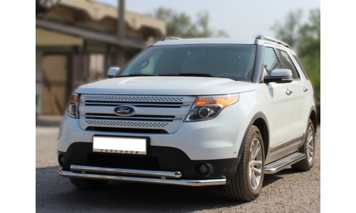 Дуга передняя низкая d-60+53 радиусная двойная (FE2013_1.1) на Ford Explorer (2011-2015) 