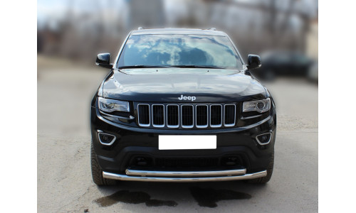 Дуга передняя по низу бампера радиусная двойная d-60+53 (JGC14_1.2) на Jeep Grand Cherokee (2014-2016) 