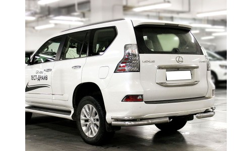  Защита заднего бампера  уголки  d-76+43 (GX13_3)  на Lexus GX460 (2014-) 