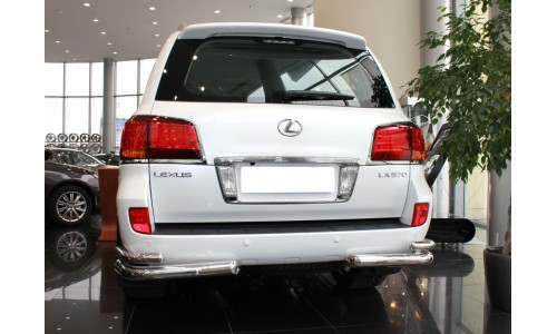  Защита заднего бампера  уголки  d-76+53 (LX12_3)  на Lexus LX570 (2012-2015) 