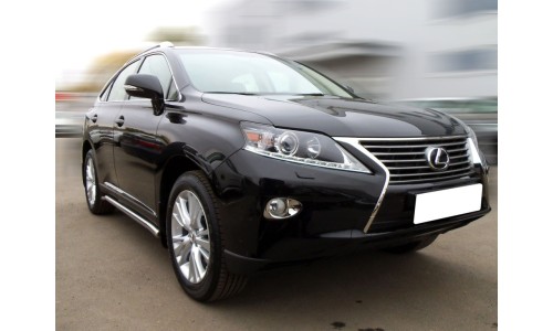 Пороги труба d-60 с подгибами по форме короба (RX12_2.1) на Lexus RX 270/350/450h/300  (2012-2015) 