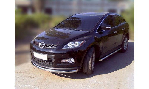 Дуга передняя по низу бампера d-60 радиусная (MSX_1) на Mazda CX-7 (2006-2010) 