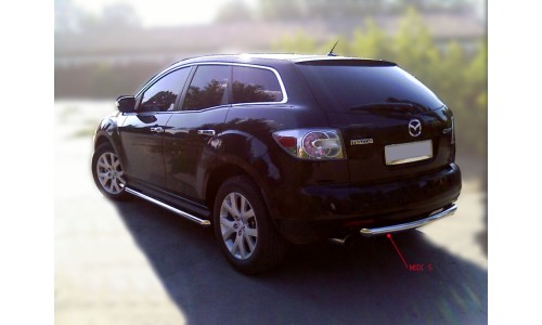 Защита заднего бампера d-60 радиусная (MSX_5) на Mazda CX-7 (2006-2010) 