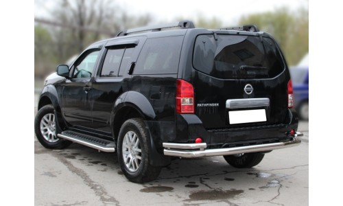  Защита заднего бампера  волна  d-76+53 (NP_3.2)  на Nissan Pathfinder (2005-2010) 