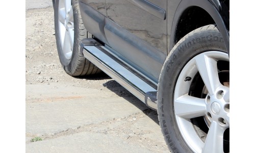 Пороги алюминиевые (NQ06_2.3) на Nissan Qashqai (2007-2010) 