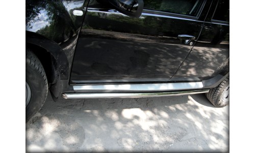 Пороги (обвод штатного порога по форме короба) d-60 (RD_2.1) на Renault Duster (2011-2014) 