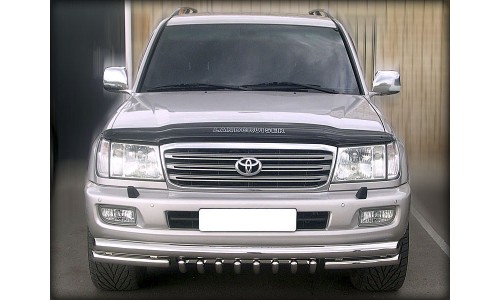 Дуга передняя по низу бампера d-76+60 радиусная с доп. защитой картера d-43 (LC_4) на Toyota Land Cruiser 100 (1997-2008) 