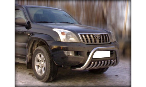 Дуга передняя низкая d-76 с доп. защитой картера d-43 (без доп. отбойника) (LCPR_2) на Toyota Land Cruiser Prado 120 (2003-2009) 