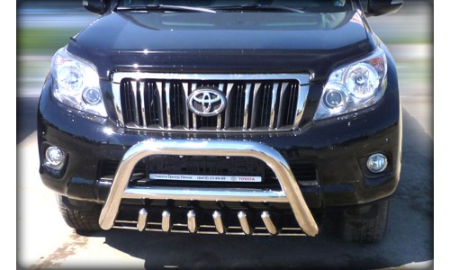 Дуга передняя низкая d-76 перемычка d-60 с доп. защитой картера d-43 (без доп. Отбойника) (LCPR10_1. на Toyota Land Cruiser Prado 150 (2009-2012) 