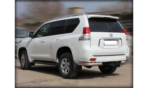  Защита заднего бампера  уголки  d-76+43 (удлиненные) (LCPR10_4.2)  на Toyota Land Cruiser Prado 150 (2009-2012) 