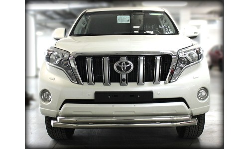 Дуга передняя по низу бампера d-76+60 (короткая) (LCPR13_1) на Toyota Land Cruiser Prado 150 (2013-2017) 