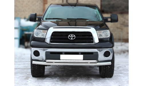 Дуга передняя по низу бампера радиусная двойная d-76+60 (TTU_1) на Toyota Tundra (2007-2013) 