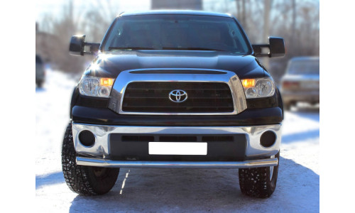 Дуга передняя по низу бампера радиусная одинарная d-76 (TTU_1.1) на Toyota Tundra (2007-2013) 