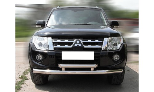 Дуга передняя двойная d-76+60 (MP2012_1) на Mitsubishi Pajero 4 (2012-2014) 