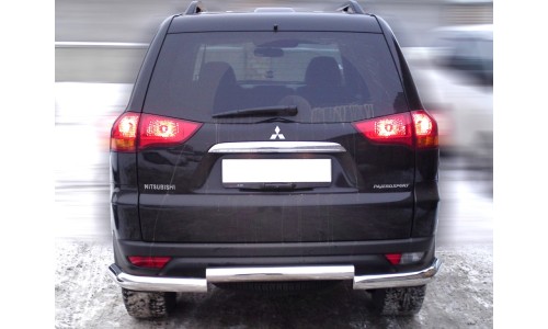 Защита заднего бампера d-76 полноразмерная (MPS14_3) на Mitsubishi Pajero Sport (2013-2015) 