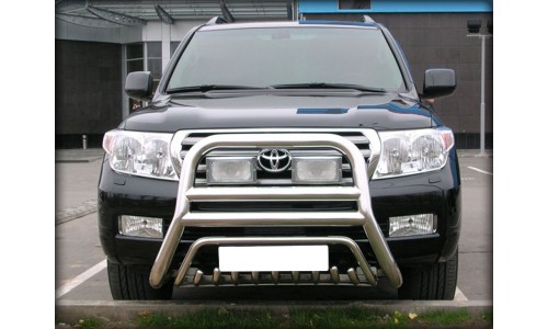 Дуга передняя высокая d-76 (перемычки 60) с доп. защитой картера d-43 (LCN_1) на Toyota Land Cruiser 200 (2007-2011) 