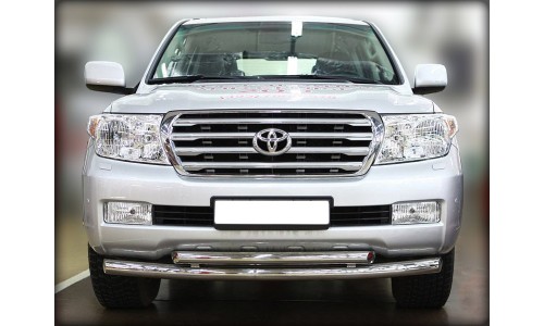 Дуга передняя по низу бампера d-76+60 радиусная двойная (LCN2012_4.1) на Toyota Land Cruiser 200 (2012-2015) 