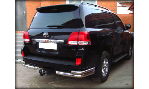  Защита заднего бампера  уголки  d-76+53 (LCN2012_8)  на Toyota Land Cruiser 200 (2012-2015) 