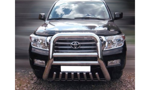 Дуга передняя высокая d-101.6 с доп. защитой картера d-53 (без доп.отбойника.) (LCN2013_2) на Toyota Land Cruiser 200 (2012-2015) 
