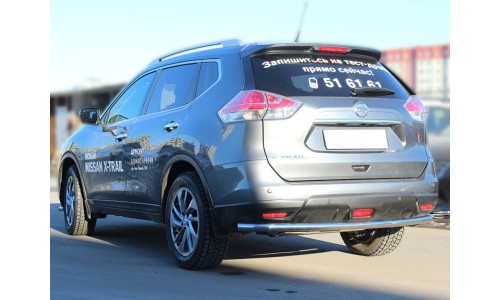Защита заднего бампера d-53 с подгибами (NX14_3) на Nissan X-Trail T32 (2015-) 