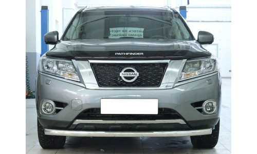 Дуга передняя по низу бампера d-60 радиусная одинарная (NP14_1) на Nissan Pathfinder (2014-) 