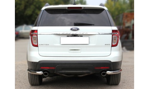 Защита заднего бампера уголки  одинарные d-60 (FE2013S_3) на Ford Explorer (2011-2015) 