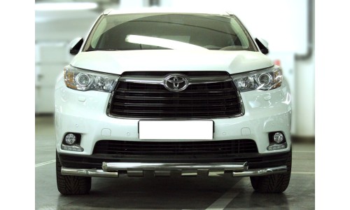 Дуга передняя низкая d-60 радиусная с доп.накладками (HYG 2014_1.2) на Toyota Highlander (2014-2016) 