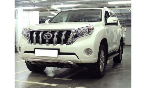 Дуга передняя фигурная d-53 с доп.накладками (LCPR13_1.6) на Toyota Land Cruiser Prado 150 (2013-2017) 