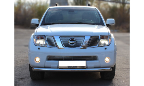 Дуга передняя по низу бампера d-76 радиусная (NP10_2.2) на Nissan Pathfinder (2010-2014) 