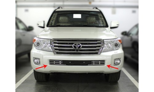 Решетка в бампер d-16 (LCN2012_1.4) на Toyota Land Cruiser 200 (2012-2015) 