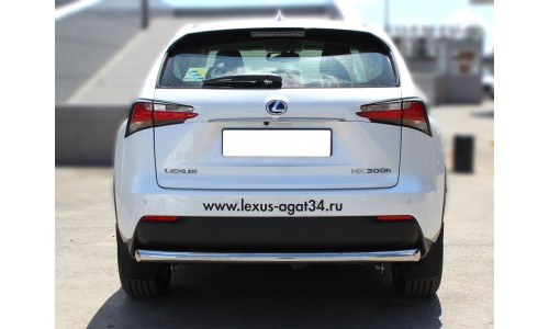 Защита заднего бампера радиусная одинарная d-60 (LNXFS_3) на Lexus NX 300h (2014-2017) (F-Sport) 