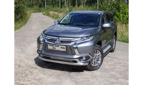 Защита передняя нижняя 76,1 мм код MITPASPOR16-19 на Mitsubishi Pajero Sport (2016-) 