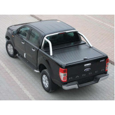 Крышка пикапа Ford Ranger 2012-(рольставни)черная алюминиевая под штатные дуги