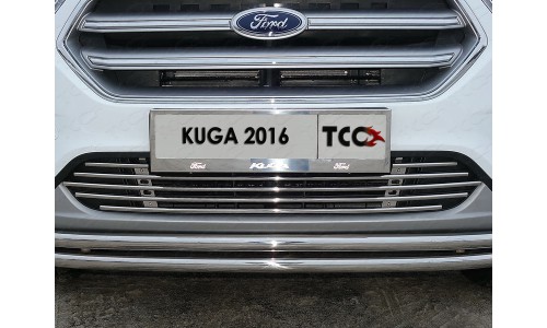 Защита передняя нижняя (двойная) 42,4/42,4 мм код FORKUG17-36 на Ford Kuga (2016-) 