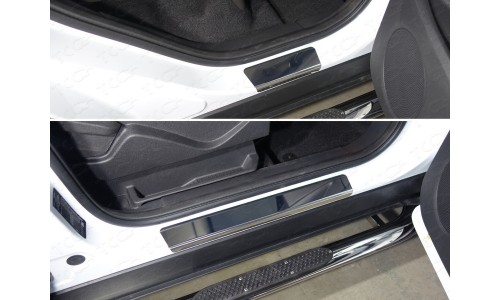 Накладки на пороги (лист зеркальный) код FORKUG17-05 на Ford Kuga (2016-) 