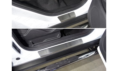 Накладки на пороги (лист шлифованный) код FORKUG17-06 на Ford Kuga (2016-) 