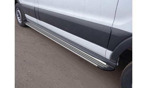 Порог алюминиевые `Slim Line Silver` 2220 мм (левый) код FORTRAN16-24S на Ford Transit (2016-) 