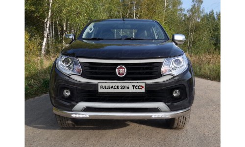 Защита передняя нижняя (овальная с ДХО) 75х42 мм код FIAFUL16-02 на Fiat Fullback (2015-) 