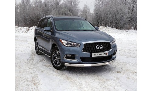 Защита передняя нижняя (овальная с ДХО) 75х42 мм код INFQX6016-36 на Infiniti QX60 (2016-) 