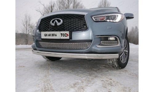 Защита передняя нижняя (овальная) 75х42 мм код INFQX6016-35 на Infiniti QX60 (2016-) 