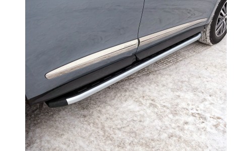 Пороги алюминиевые с пластиковой накладкой 1720 мм код INFQX6016-45AL на Infiniti QX60 (2016-) 