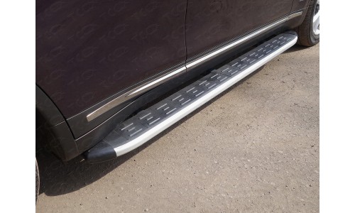 Пороги алюминиевые с пластиковой накладкой 1820 мм код INFQX7015-09AL на Infiniti QX70 (2015-) 