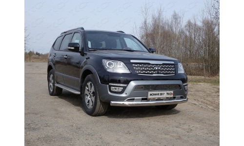 Защита передняя нижняя (овальная) 75х42 мм код KIAMOH17-13 на Kia Mohave (2017-) 