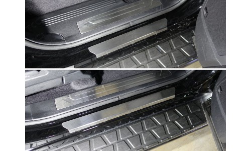 Накладки на пороги (лист шлифованный) 4шт код KIAMOH17-05 на Kia Mohave (2017-) 