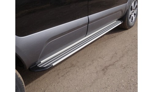 Пороги алюминиевые `Slim Line Silver` 1920 мм код KIAMOH17-28S на Kia Mohave (2017-) 