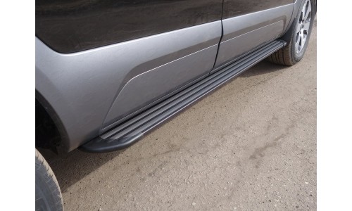 Пороги алюминиевые `Slim Line Black` 1920 мм код KIAMOH17-28B на Kia Mohave (2017-) 