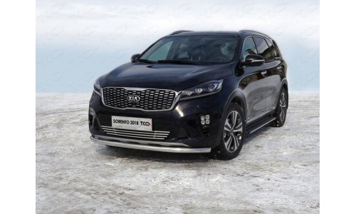Защита передняя нижняя 60,3 мм код KIASORPR18-14 на Kia Sorento Prime (2018-) 