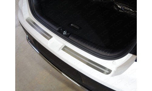 Накладка на задний бампер (лист шлифованный с полосой) 2шт код KIASOUL17-08 на Kia Soul (2017-) 