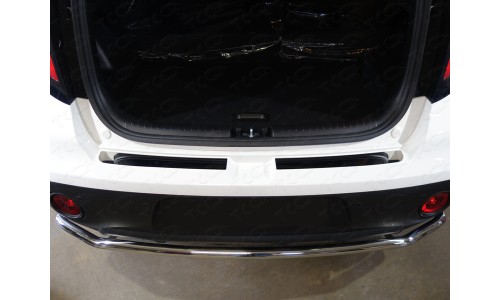 Накладка на задний бампер (лист зеркальный) 2шт код KIASOUL17-05 на Kia Soul (2017-) 