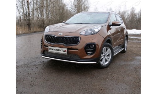 Защита передняя нижняя 42,4 мм код KIASPORT16-19 на KIA Sportage (2016-) 